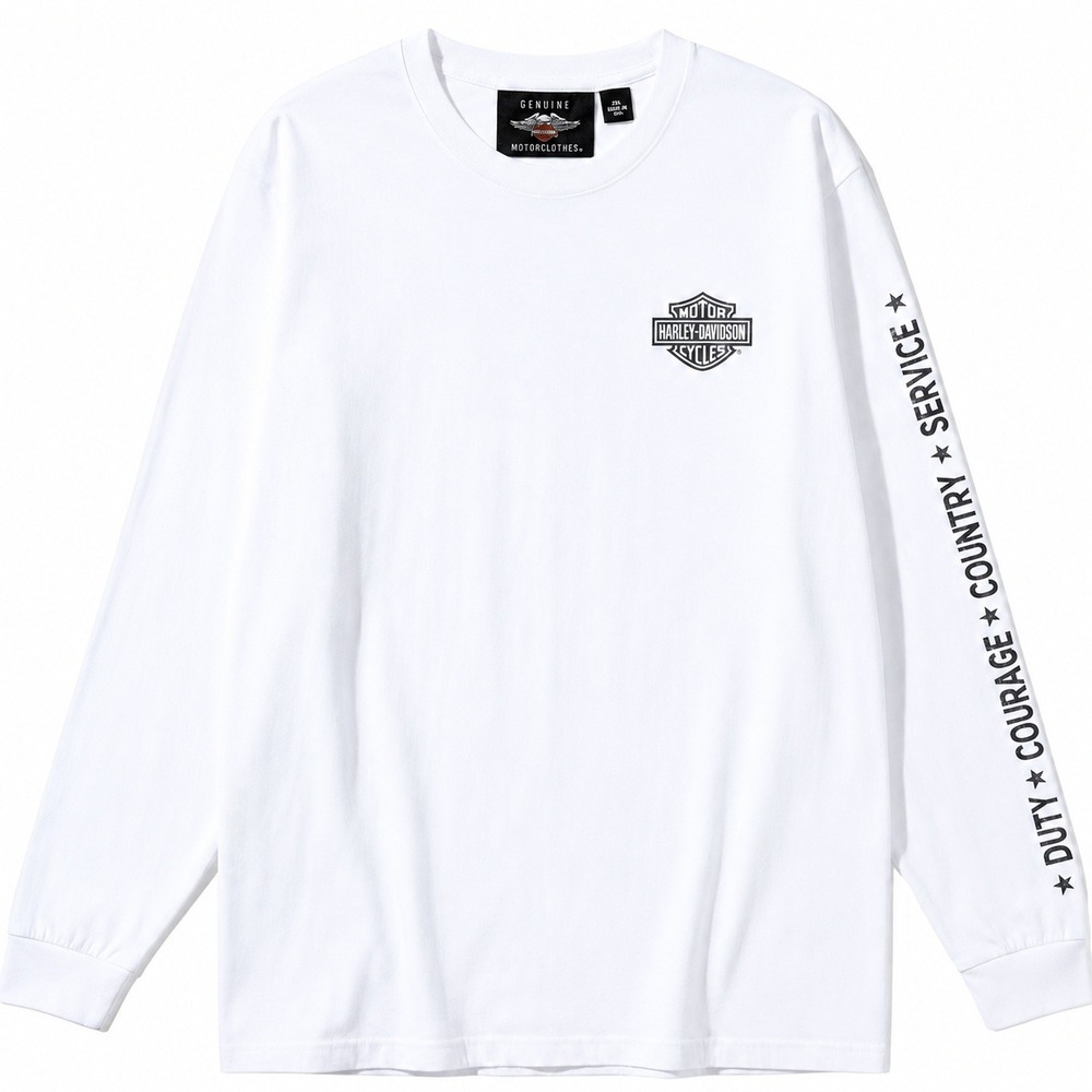 Harley Davidson 2XL Wounded Warrior Long Sleeve Tee Men Biker Military Americana